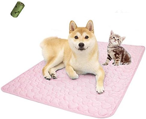 MICROCOSMOS Summer Cooling Mat & Sleeping Pad- Water Absorption Top, Materials Safe, Easy Carry, EZ Clean. Keep Cooling for Pets, Kids and Adults.(Pink, 28" x 22")