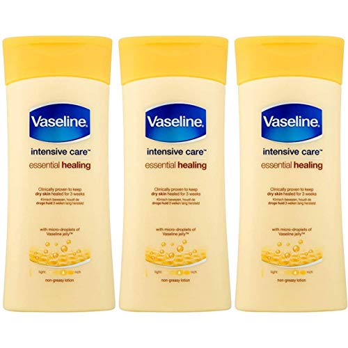 Vaseline Intensive Care Essential Healing Body Lotion - 6.76 Fl Oz / 200 mL x 3 Pack