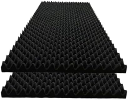 2 Pack Egg Crate Foam Sound Proof Foam Panels for Walls,48''X24''X2'' inch Acoustic Panels, high-Density Fireproof soundproof Wall Panels, Professional Acoustic Treatment (BlacK)