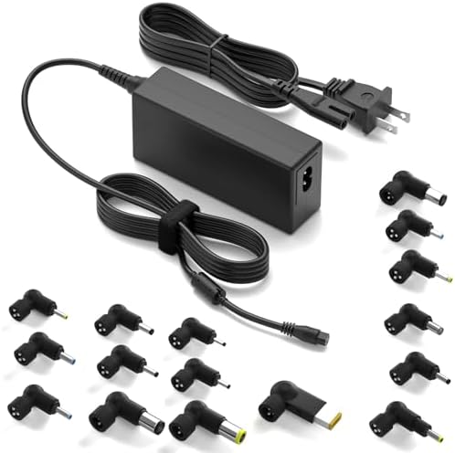 90W Universal AC Adapter Laptop Charger for Dell HP Acer Asus Lenovo IBM Toshiba Samsung Sony Fujitsu Gateway Notebook Ultrabook Chromebook Power Cord with 16 Tips