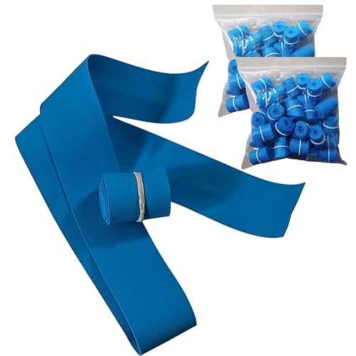 Disposable Tourniquet Bands [Pack of 200] Blue Textured 1" x 18-Inch-Long Pre-Cut, Rolled and Banded - Single-Use Elastic Latex-Free First Aid Medical Tourniquets (200)