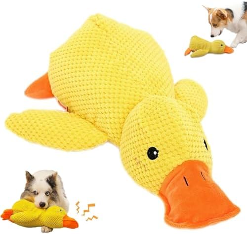 Mellow Dog Calming Duck, 2025 New Yellow Duck Dog Toy, The Mellow Dog Duck, Calming Duck Dog Toy, The Mellow Dog Calming Pillow, Dog Duck Toy with Quacking Sound for Indoor Dog (Yellow)