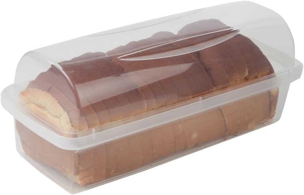 Home-X Bread Storage Container - BPA Free, Transparent Plastic Bread Box - Bread Storage with Airtight Lid - Bread Keeper for Homemade Bread, Toast, and Cookies. Ideal for Travel and Holiday Treats