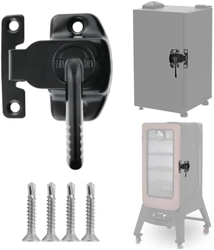 Smoker Door Latch for Pit Boss 1077, Rustproof Smoker Lid Clamp with Screws 4pcs, Smoker Leaf Latch for Cuisinart/Pit Boss Pro Series II 4 / Masterbuilt Electric Smoker Replacement Parts Latch Kits