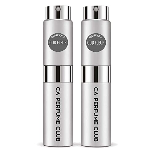 CA Perfume Impression of T. Ford Oud Fleur For Women & Men Replica Version Fragrance Dupes Concentrated Long Lasting Eau de Parfum Spray Refillable Atomizer Bottle 0.27 Fl Oz-X2