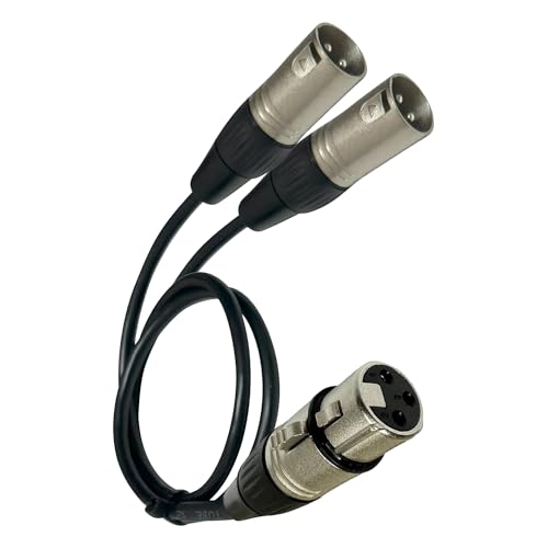 Balanced 6ft XLR Splitter Cable, XLR Splitter 1 Female to 2 Male Cable, XLR Y Cable, Microphone Splitter with 1 XLR Female to 2 XLR Male for Professional Audio Recording, XLR Splitter Box (6 Feet)