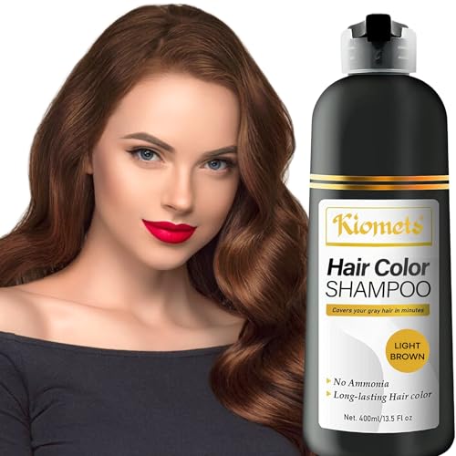 Light Brown Hair Dye Shampoo 3 IN 1- Hair Color Shampoo Grey Coverage in Minutes Ammonia Free Instant Coloring Gift for Mom Dad (Light Brown Pack 1)