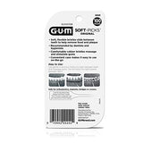 GUM Soft-Picks Original, Easy to Use Dental Picks for Teeth Cleaning and Gum Health, Disposable Interdental Brushes with Convenient Carry Case, Dentist Recommended Dental Floss Picks, 100ct