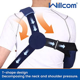 Willcom Arm Sling for Shoulder Injury with Waist Strap - Immobilizer Brace Support for Sleeping, Rotator Cuff Surgery (Comfort Version, Right, Small, 20-30.5 inch)