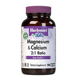 BlueBonnet Magnesium Calcium 2:1 Ratio Vegetarian Capsules, 180 Count, White