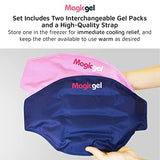 Magic Gel Ice Pack for Back Pain Relief | 2 Pack Lower Back Wrap for Hot or Cold Therapy | Relief for Lower Lumbar, Sciatic Nerve, Herniated or Degenerative Disc, Coccyx, Tailbone Pain