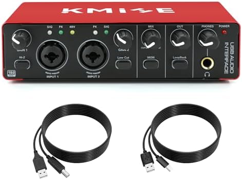 Kmise USB Audio Interface for Guitarists, Vocalists, Podcasters or playback studio quality sound