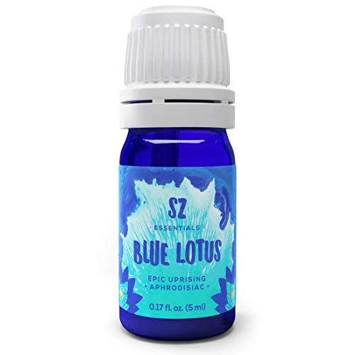 SZ Essentials - Blue Lotus Essential Oil 100% Pure, Undiluted Oil - Extracted from Nymphaea Caerulea - Rich & Sweet Scent with Fruity Overtones - Therapeutic Grade & Vegan - 0.17oz (5ml)