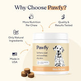 Pawfy Dogs Skin & Coat Soft Chews | Allergies | Itching | Licking | Paw Biting | Scratching & More