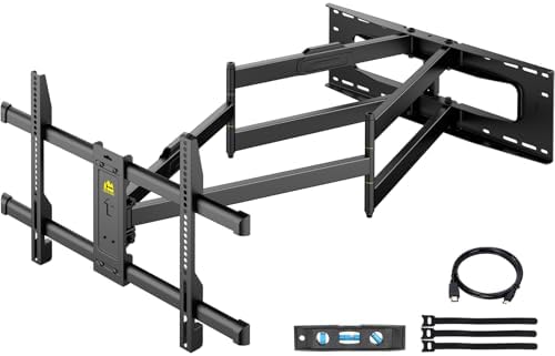Heavy Duty Long Arm TV Wall Mount with 43" Dual Articulating Arms for Most 50-90inch TVs, Full Motion TV Mount Swivel Tilt TV Bracket Holds 198lbs, 16”,18”, 24” Studs VESA 600x400MM FORGING MOUNT