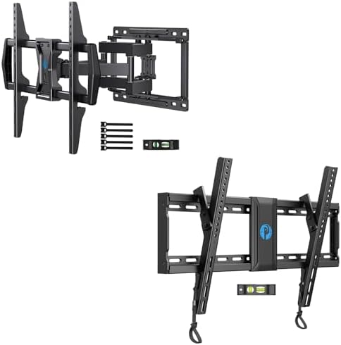 Pipishell Full Motion TV Wall Mount for Most 37-75 inch TVs up to 100 lbs & Tilting Adjustable TV Wall Mount for 37-82 inch TVs up to 132 lbs