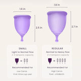 EcoBlossom Reusable Menstrual Cup and Case - The Most Reliable Medical Grade Silicone Period Cups - Comfortably use for 12 Hours (Small (Pack of 2), Round Stem & Case)