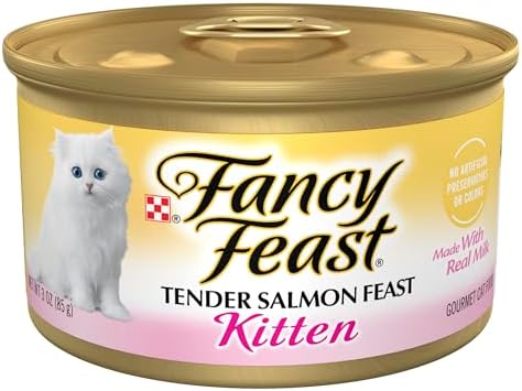 Purina Fancy Feast Kitten Tender Salmon Feast Wet Kitten Food - (Pack of 24) 3 Oz. Cans