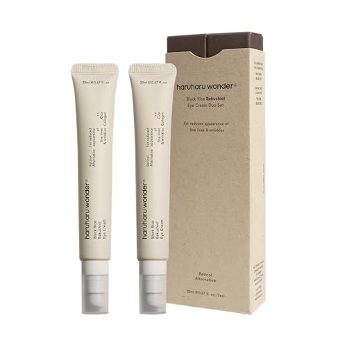 HARUHARU wonder Black Rice Bakuchiol Eye Cream 0.67 fl.oz (Pack of 2) | Wrinkle Care, Natural Retinol Alternative | Cruelty Free