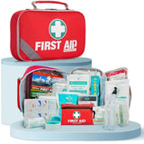 General Medi 2-in-1 First Aid Kit (215 Piece Set) + 43 Piece Mini First Aid Kit -Includes Ice(Cold) Pack, Moleskin Pad and Emergency Blanket for Travel, Home, Office, Car, Workplace