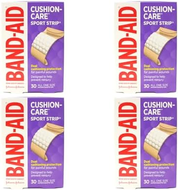 Band-Aid Sport Strip Extra Wide Adhesive Bandages All One Size - 30 ct, Pack of 4