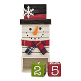 DII Christmas Advent Collection Decorative & Reusable Wooden Countdown Calendar, 11x5", Snowman Blocks