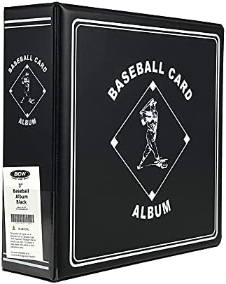 BCW Supplies 3" Baseball Album - Black | Premium Durable Binder for 90 Baseball Cards Heavy-Duty D-Ring, Lasting Durability, and Classic Display | Ideal for Collectors, Storage, and Card Protection