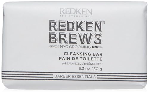 Redken Brews Cleanse Bar For Men | Multi-Purpose Bar Soap For Face and Body | Moisturizing & Deodorizing | Clean & Fresh Scent | For All Men's Skin Types | 5.3 Oz