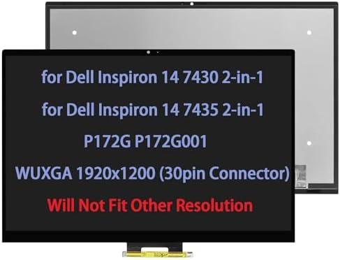 14" Screen Replacement for Dell Inspiron 14 7430 7435 2-in-1 P172G P172G001 LCD Touch Screen Digitizer LED Display Assembly WUXGA 1920x1200 (30pin Connector)