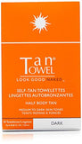 TanTowel Half Body Tan Towelettes - 10 Pack, Dark, 10 Count (Pack of 1)