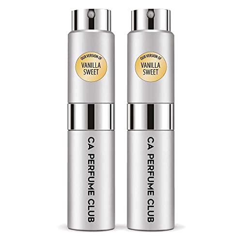 CA Perfume Impression of Emra Vanilla Sweet For Women & Men Fragrance Concentrated Long Lasting Eau de Parfum Spray Refillable Glass Atomizer Bottle 0.27 Fl Oz-X2