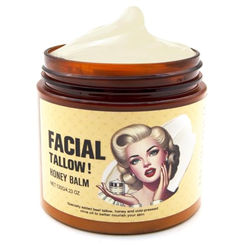 Beef Tallow Moisturizer,Beef Tallow for Skin,Tallow and Honey Balm,Tallow Face Moisturizer Beef Tallow for Face,Grass Fed Grass Finished Organic Face Cream,Moisturizer, Body Lotion, Skin Care(1pcs)