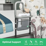 Xentrawave Dual-Bar Bed Rail for Elderly Adults Safety with Storage Pocket, Adjustable Bed Assist Rail for Seniors for Easily Getting in & Out of Bed, Bed Rails Fits King, Queen, Full, Twin Bed