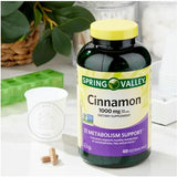 Spring Valley Cinnamon 1000 mg, 400 Count | Cinnamon Supplements | Cinnamon Capsules | + STS Sticker.