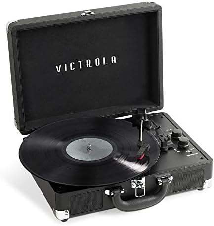 Victrola Journey+ Bluetooth Suitcase Record Player, Black (VSC-500SB-BLK)