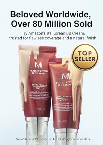 MISSHA M Perfect BB Cream No.21 Light Beige for Bright Skin SPF 42 PA +++ 1.69 Fl Oz - Tinted Moisturizer for face with SPF