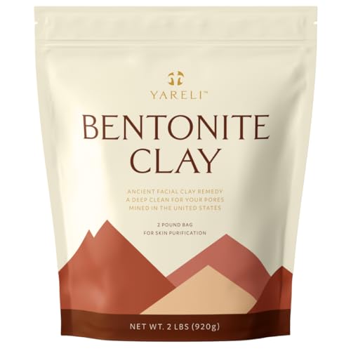 Bentonite Clay Powder Facial Mask & Detox Bath, Pure Indian Healing Clay, 2lb (32oz)