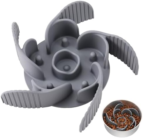 MateeyLife Slow Feeder Dog Bowls Large Breed & Medium Breed with Suction Cups Cuttable Dog Slow Feeder Bowl, Slow Feeder Insert for Dog Bowls Slow Feeder with Metal Slow Feeder Dog Bowl (Gray)