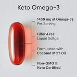 Sports Research Keto Omega Fish Oil with Wild Sockeye Salmon, Antarctic Krill Oil, Astaxanthin & Coconut MCT Oil - 1200mg of EPA & DHA per Serving | Keto Certified & Non-GMO Verified (120 Softgels)