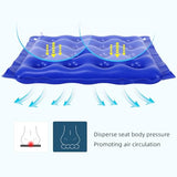 Waffle Cushion 2 Pack - Inflatable Air Cushion with Pump - Pressure Sore Relief - Cream and Blue 17x17 Inch