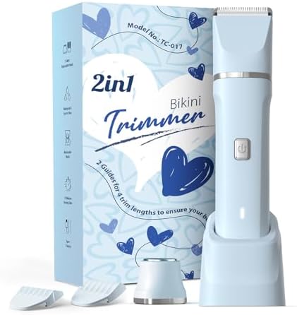 Electric Shaver for Women - Body Hair Trimmer Shaver for Women's Grooming, Wet & Dry Use Groomer, Dusk Razor for Women, Ladies Electric Razors for Legs, Female Trimmer for Private Area, Blue