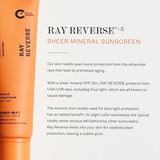 Chromat Ray Reverse SPF 50+ Sheer Mineral Facial Sunscreen (2 fl oz.) | Skin Damage Reversing Sun Care | Anti-Aging Tinted Moisturizer, UVA/UVB & Blue Light Protection