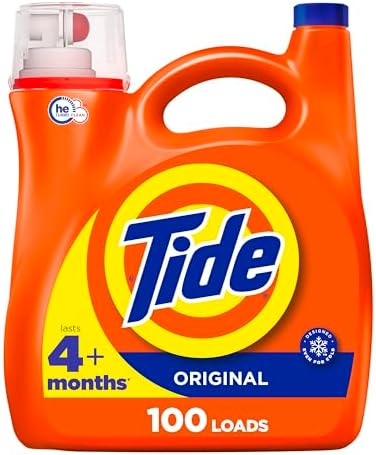 Tide Laundry Detergent Liquid, Original Scent, HE Compatible, 100 Loads, 132 fl oz, Tide Laundry Detergent, Liquid Laundry Detergent
