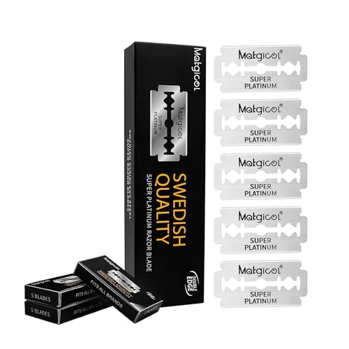 Double Edge Safety Razor Blades - 100 Count Premium Platinum Swedish Steel Blades for Men & Women’s Razors with a Smooth Precise and Clean Shave