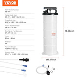 VEVOR 6.5L Manual Fluid Extractor Pump, Oil Changer Vacuum Fluid Extractor, Oil Extractor Change Pump for Automotive, Oil Change & Fluid Change Tool with Dipstick and Suction Hose (6.5L)