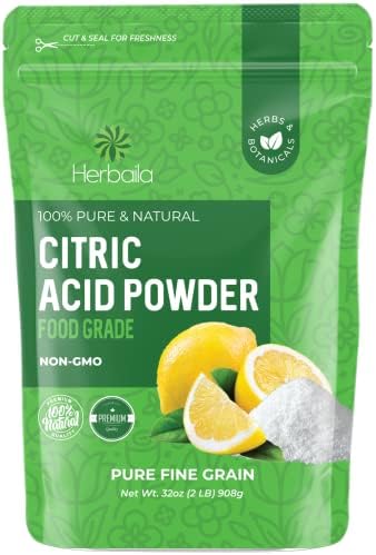 Citric Acid Powder, 2 lb. Citric Acid for Bath Bombs, Citric Acid Food Grade, Non GMO Citric Acid Bulk, Food Grade Citric Acid Powder Cleaning, Citric Acid for Cheese Making and Canning. 2 Pounds.