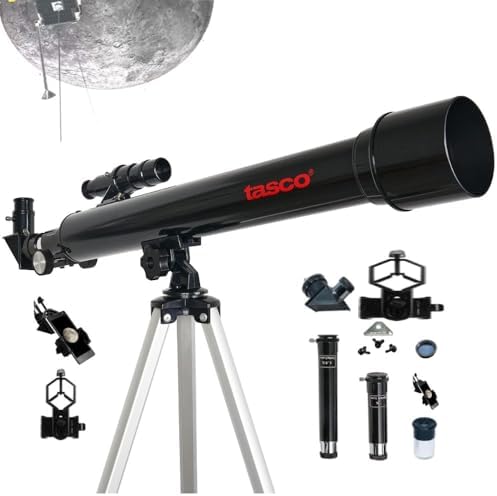 TASCO Spacestation 600 x 50mm Refractor Telescope, Astronomy Telescope for Adults and Beginners, Black