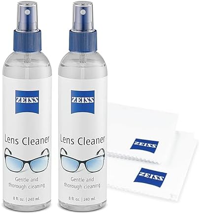 ZEISS Lens Care Pack - 2-8 Ounce Bottles of Lens Spray, 2 Microfiber Cleaning Cloths