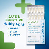ProLon L-Pill Healthy Aging Daily Supplement, Anti Aging Support with Algal Oil Omega 3, DHA, & Green Tea Extract, 100% Vegan Supplement for Wellness, Energy, & Immune Support, 60 Capsules