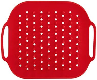 Instant Pot Accessory Official Air Fryer Silicone Tray, One Size, Red - Reusable, Non-Stick, Heat Resistant, Food-Grade Silicone, Dishwasher Safe, Ideal for Crispy Chips, Fries, Wings, Toast, and More